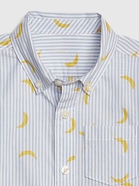View large product image 3 of 3. Toddler Banana Stripe Short Sleeve Shirt