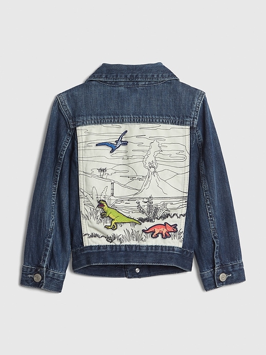 Image number 1 showing, Toddler Volcano Interactive Patch Icon Denim Jacket