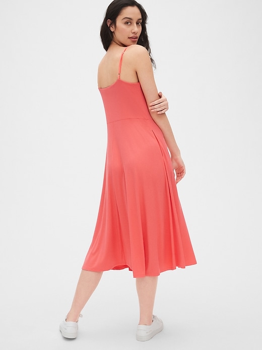 Image number 2 showing, Fit and Flare Ribbed Cami Midi Dress
