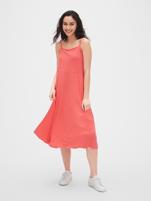 Image number 3 showing, Fit and Flare Ribbed Cami Midi Dress