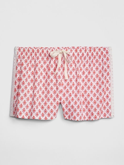 Image number 2 showing, Lace-Trim Print Shorts in Poplin