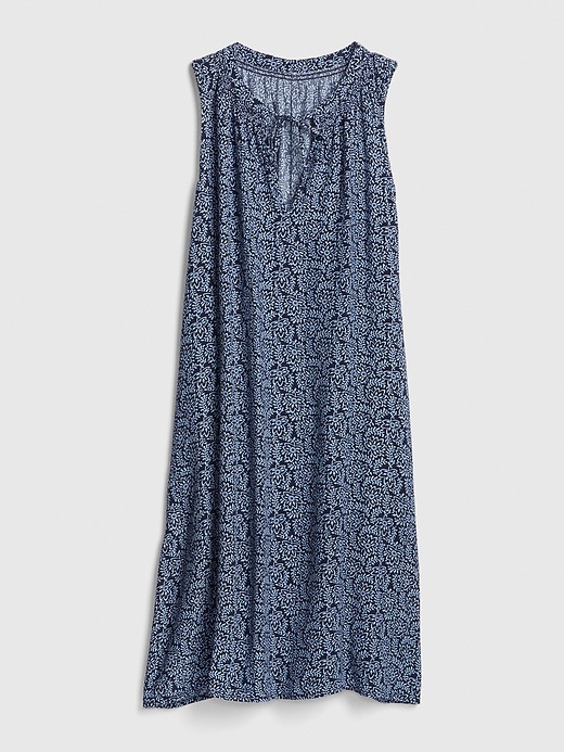Image number 6 showing, Print Sleeveless Tie-Neck Swing Dress