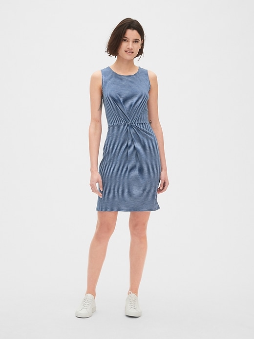 Image number 3 showing, Twist-Front Dress in Slub Jersey