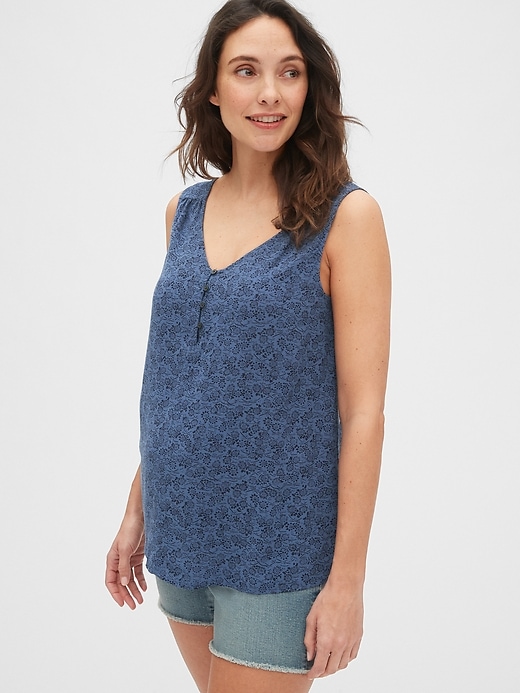 Image number 1 showing, Maternity Button-Front Tank Top