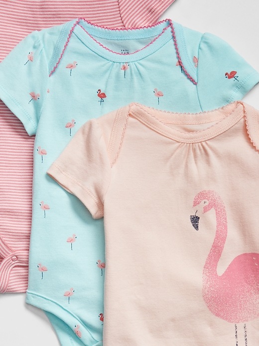 Image number 2 showing, Baby Flamingo Bodysuit (3-Pack)
