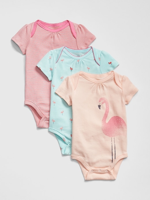 Image number 1 showing, Baby Flamingo Bodysuit (3-Pack)