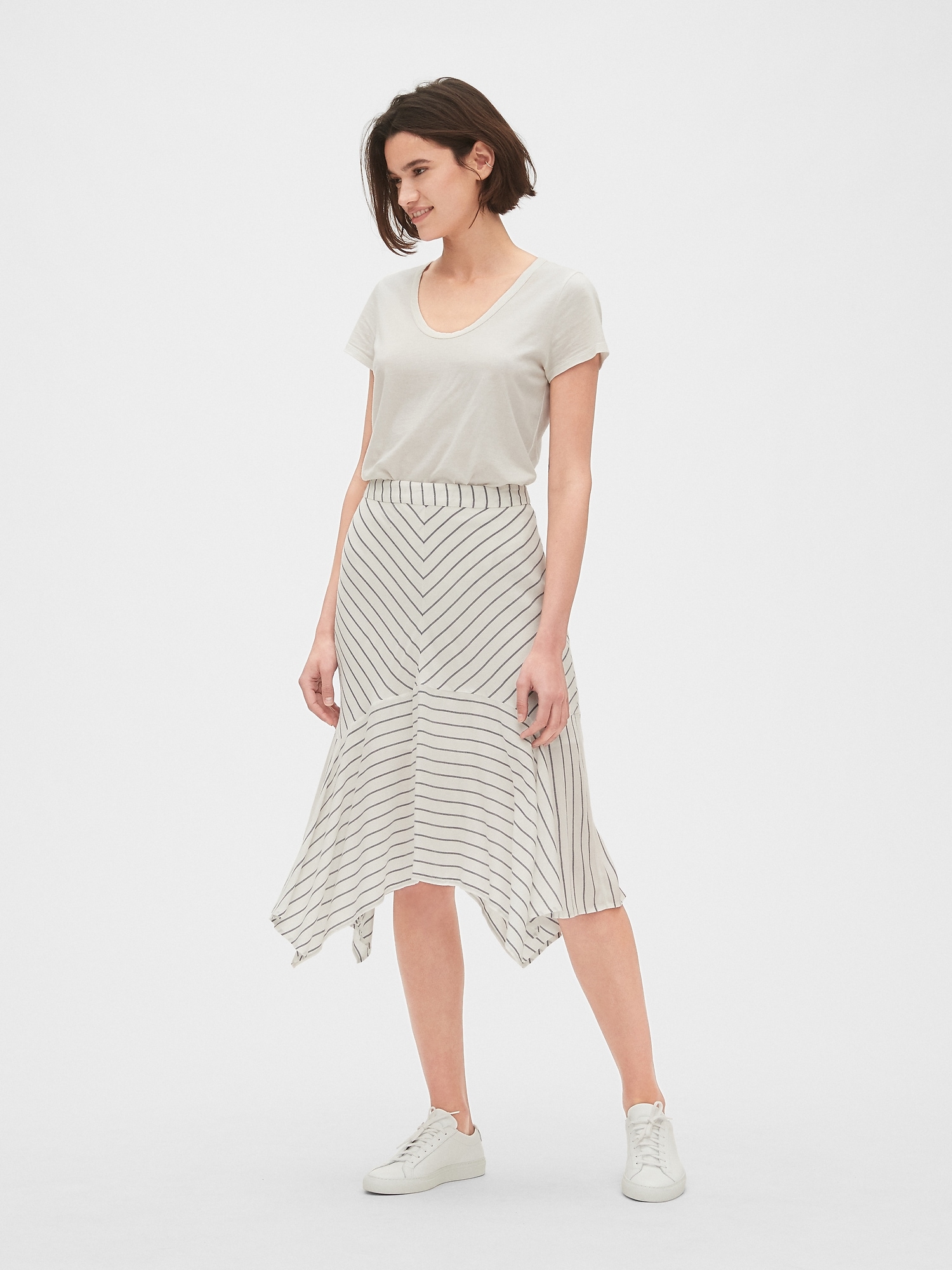 Striped handkerchief skirt hotsell