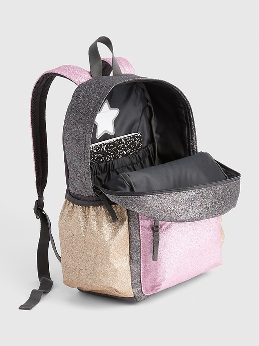 Image number 3 showing, Kids Glitter Colorblock Senior Backpack