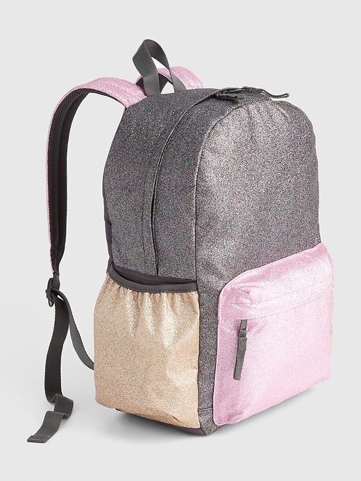 Image number 1 showing, Kids Glitter Colorblock Senior Backpack