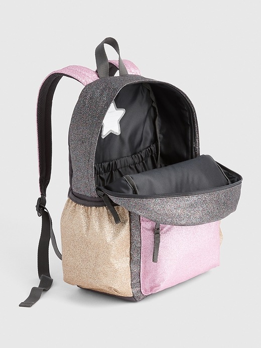 Image number 4 showing, Kids Glitter Colorblock Senior Backpack