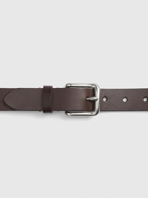 2 of 8 showing, with the color dark chocolate of product Khaki Leather Belt