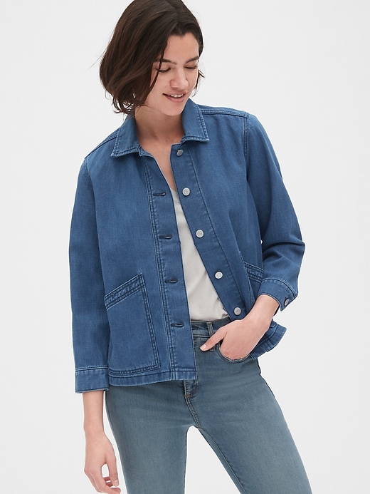 Image number 1 showing, Denim Swing Jacket