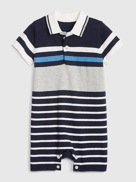 Image number 1 showing, Baby Polo Sweater Shorty One-Piece