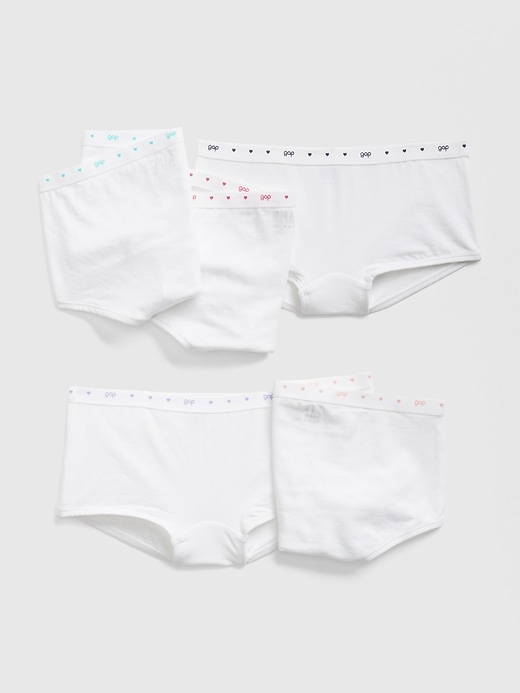 1 of 8 showing, with the color white of product Kids Gap Logo Girl Shorts (5-Pack)