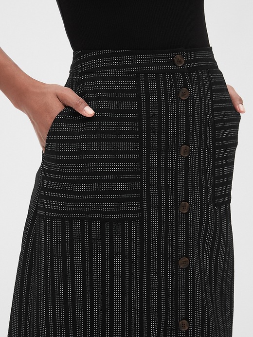 Image number 5 showing, Print Button-Front Midi Skirt