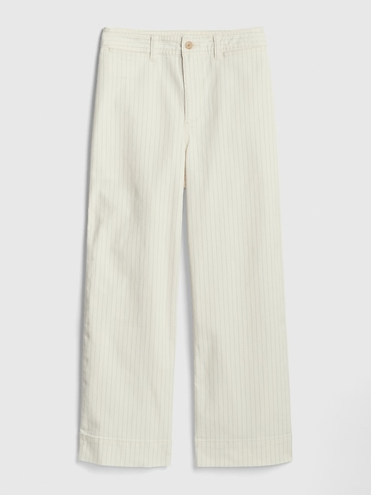 Image number 6 showing, High Rise Stripe Wide-Leg Crop Jeans