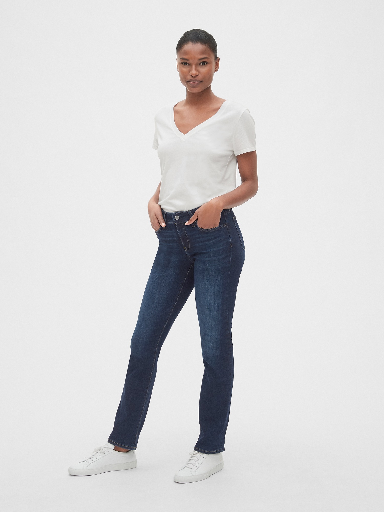 Gap curvy sales straight jeans