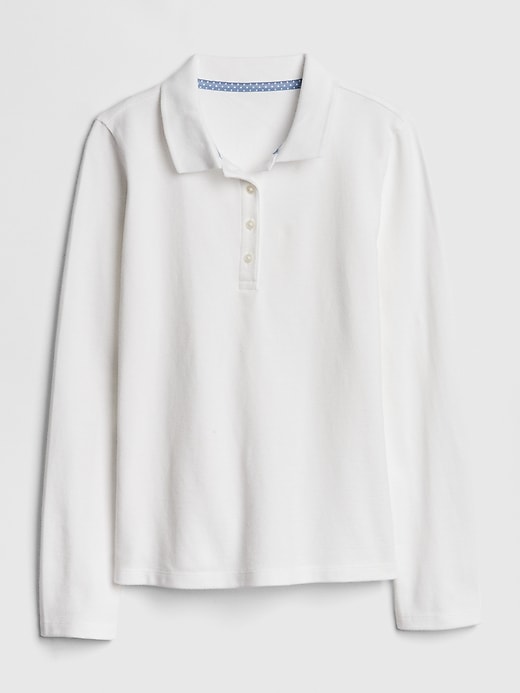 1 of 8 showing, with the color white of product Kids Uniform Stretch Polo Shirt