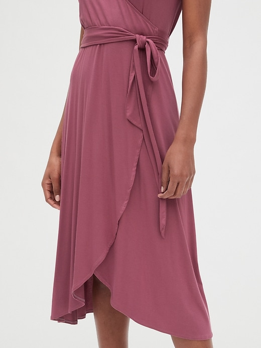 Image number 5 showing, Sleeveless Knit Wrap Midi Dress