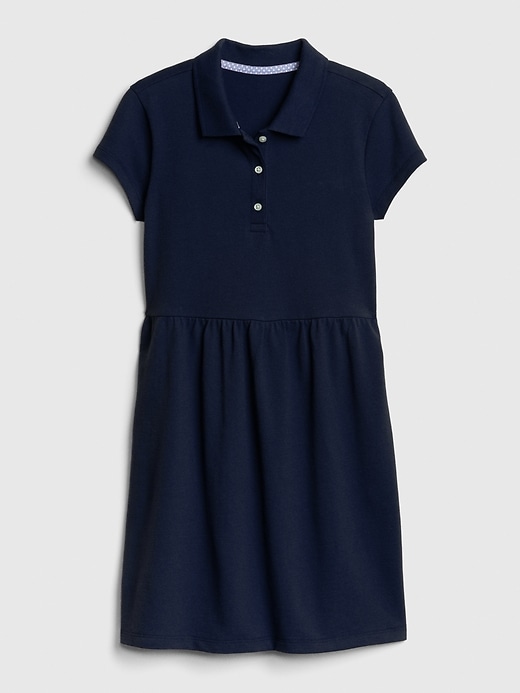 View large product image 1 of 1. Kids Uniform Short Sleeve Polo Dress