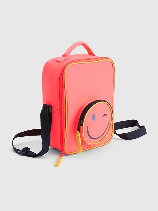 1 of 8 showing, with the color neon coral sprint of product Kids Emoji Lunchbox