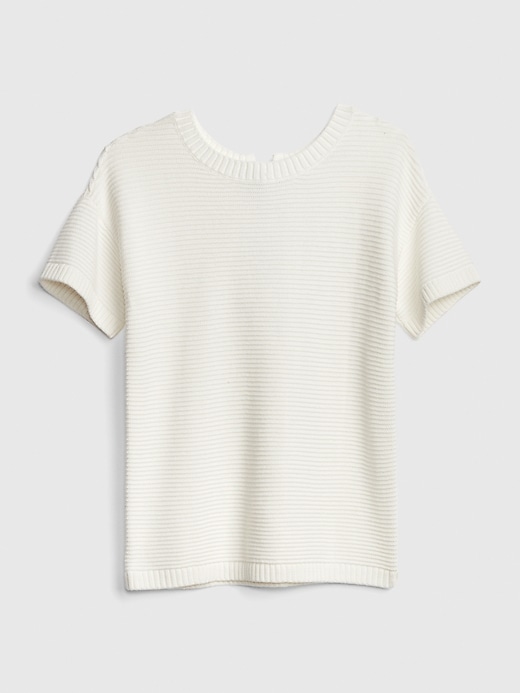 Image number 6 showing, Lace-Up Short Sleeve Crewneck Sweater