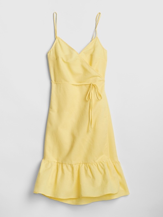 Image number 6 showing, Ruffle Cami Wrap Dress in Linen Cotton
