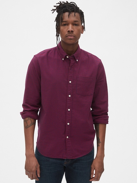 Image number 1 showing, Lived-In Stretch Oxford Shirt in Untucked Fit