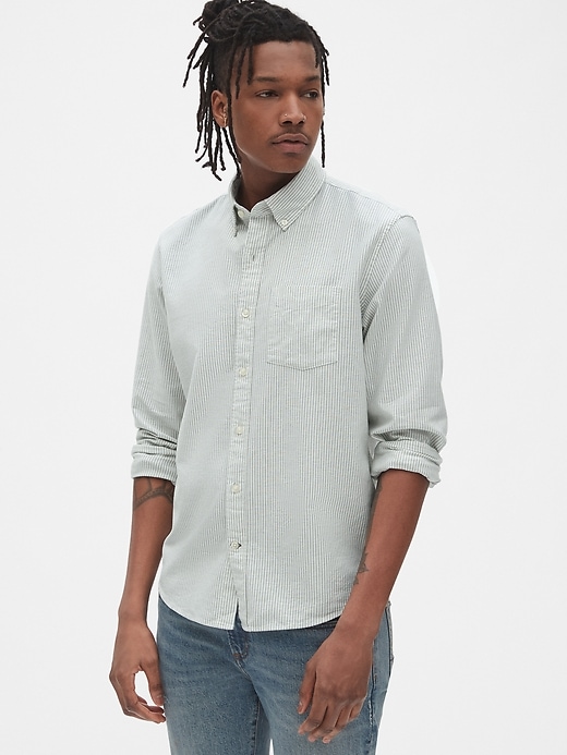 Image number 9 showing, Lived-In Stretch Oxford Shirt in Untucked Fit