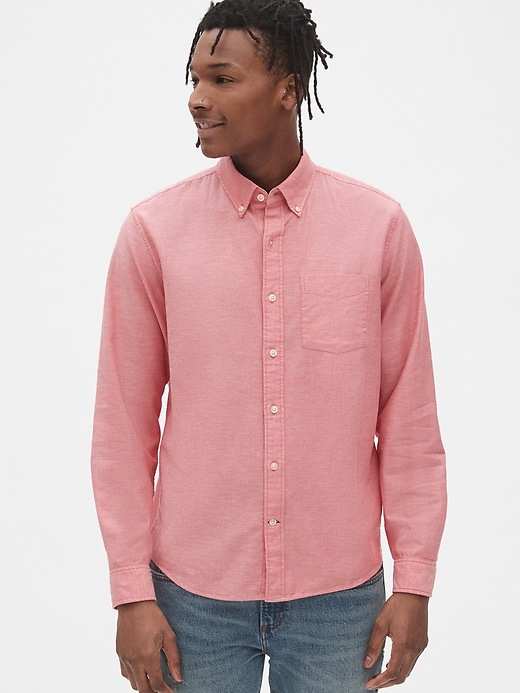 Image number 8 showing, Lived-In Stretch Oxford Shirt in Untucked Fit