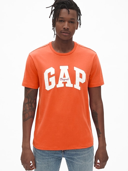 1 of 8 showing, with the color lettermen orange of product Gap Logo Crewneck T-Shirt