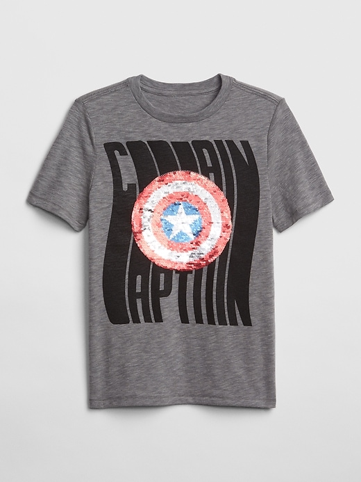 Image number 1 showing, GapKids&#124 Marvel Flippy Sequin Short Sleeve T-Shirt