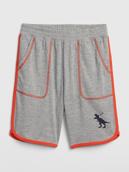 1 of 8 showing, with the color light heather gray of product Kids Graphic Pj Shorts