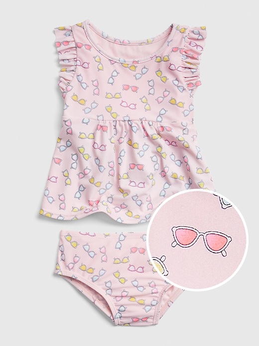 Image number 1 showing, Toddler Print Ruffle Two-Piece Set