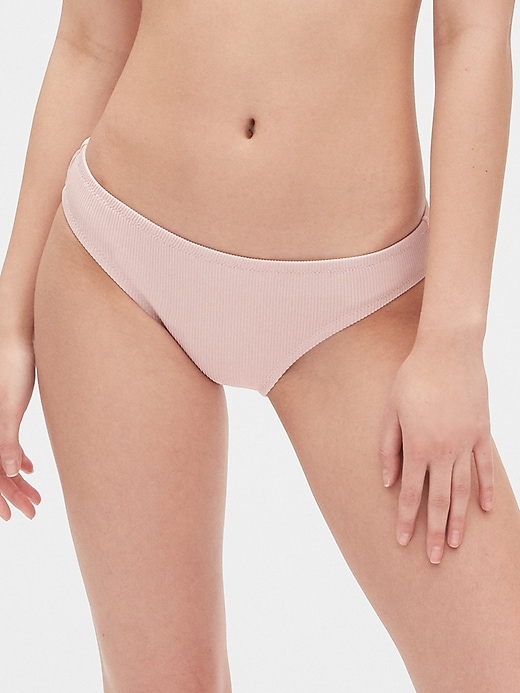 1 of 8 showing, with the color quartz pink of product Ribbed Classic Bikini Bottom