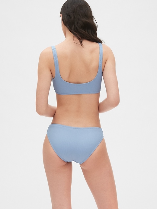 2 of 8 showing, with the color moonstone blue of product Ribbed Bralette Bikini Top