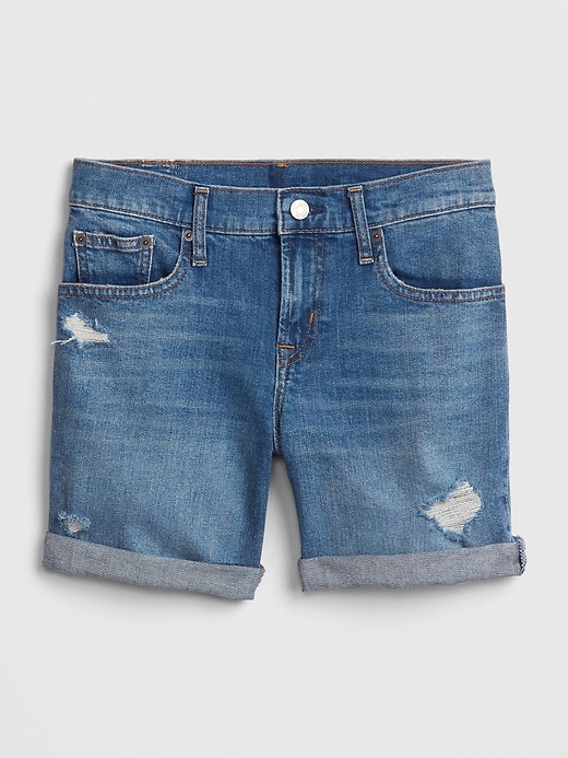 Image number 6 showing, Mid Rise 5" Denim Shorts with Distressed Detail