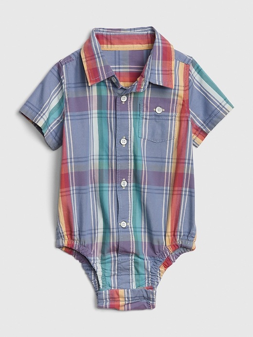 Image number 1 showing, Baby Plaid Bodysuit