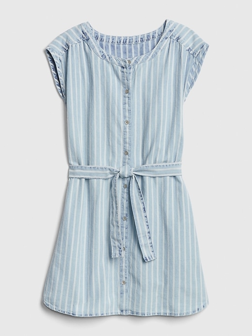 Image number 1 showing, Kids Railroad Stripe Denim Dress