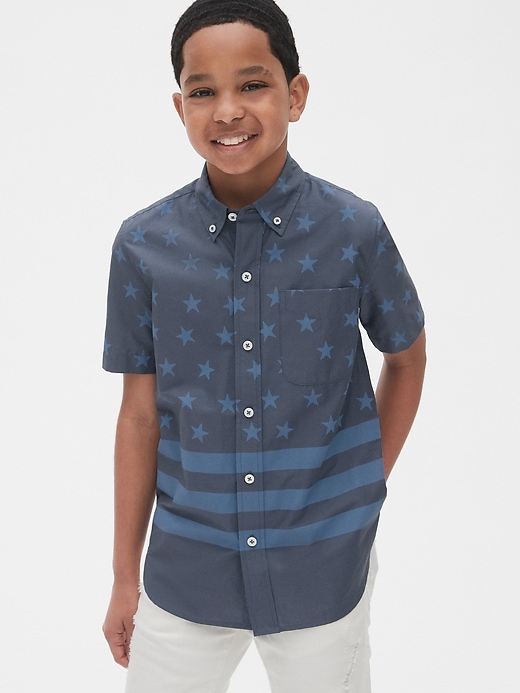 Image number 2 showing, Kids Americana Poplin Short Sleeve Shirt