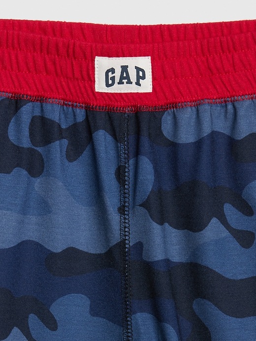 2 of 8 showing, with the color blue camo of product Kids Print Pj Shorts
