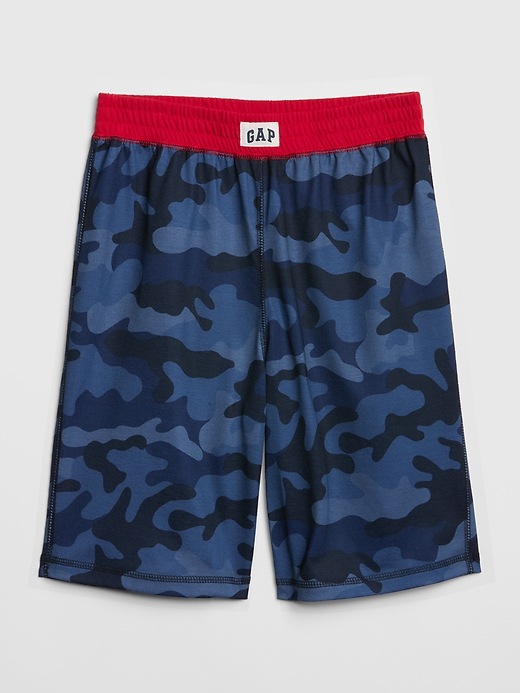 1 of 8 showing, with the color blue camo of product Kids Print Pj Shorts