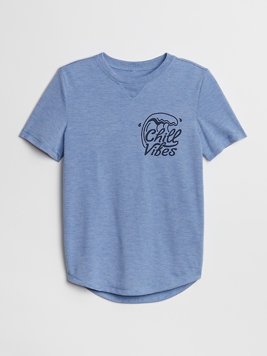 1 of 8 showing, with the color blue heather of product Kids Graphic Short Sleeve Pj T-Shirt