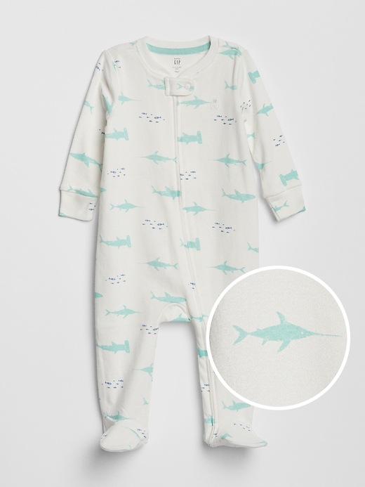 Image number 1 showing, Baby Shark Footed One-Piece