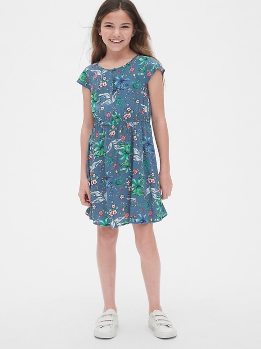 Kids Floral Fit and Flare Dress | Gap image.