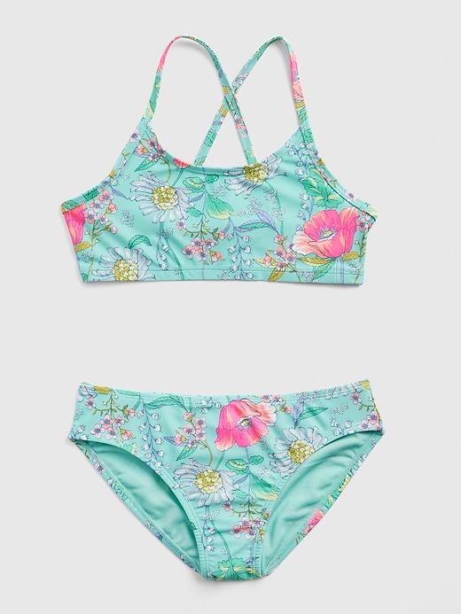 Image number 1 showing, Kids Floral Strappy Swim Two-Piece