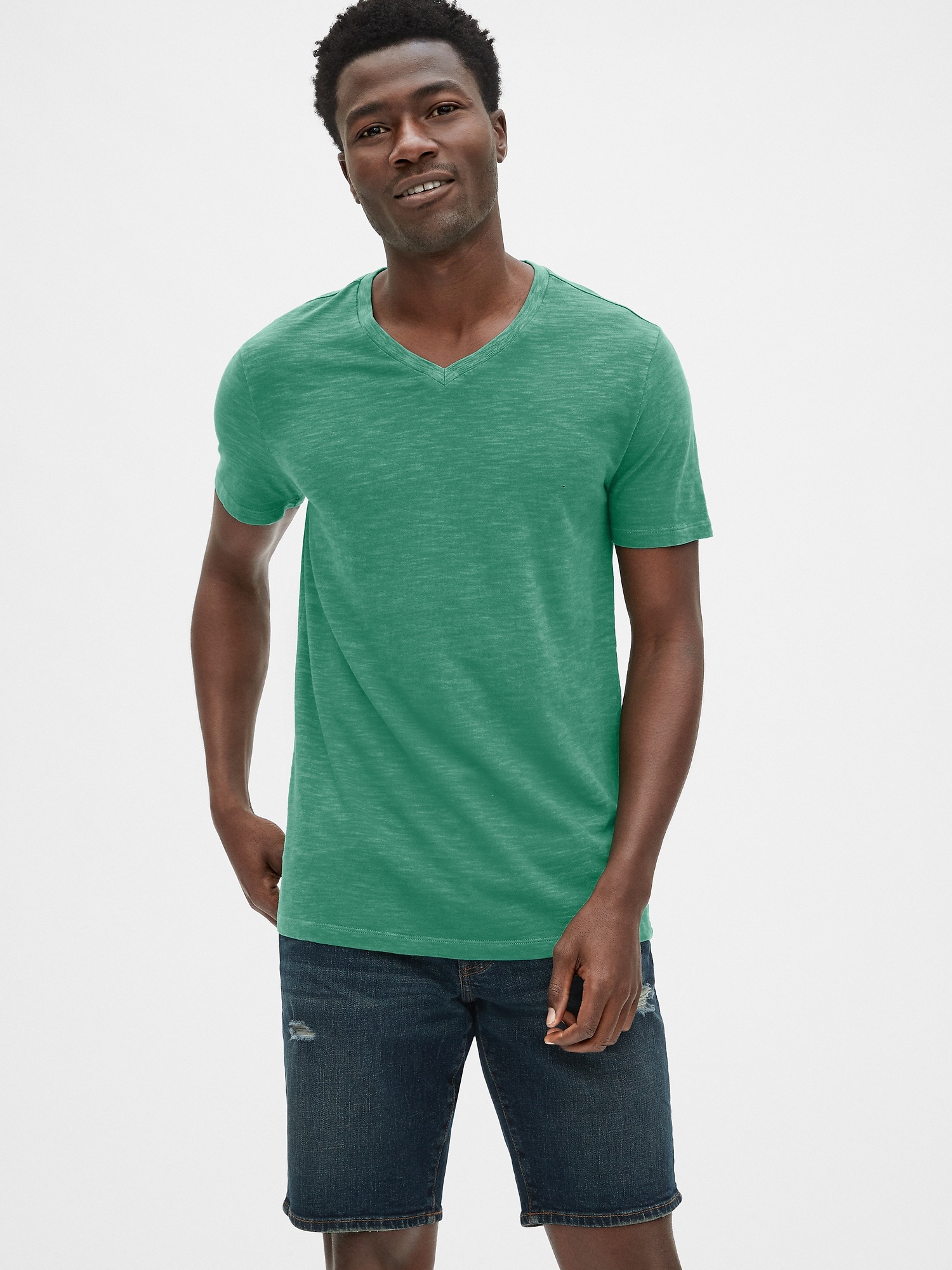 Vintage Slub Jersey V TShirt Gap