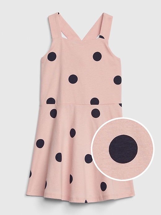 1 of 8 showing, with the color babe pink dot of product Toddler Apron Crossback Dress