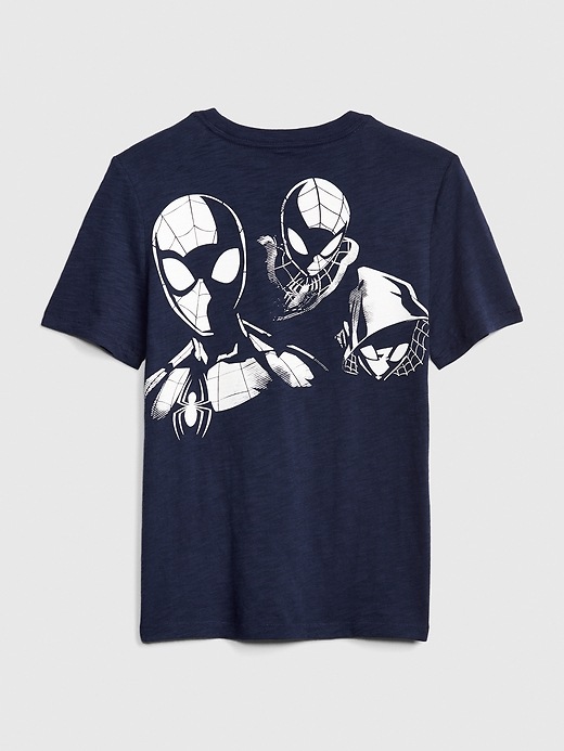 2 of 8 showing, with the color elysian blue of product GapKids &#124 Marvel Spider-Man T-Shirt