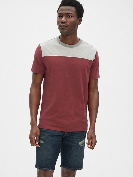 Image number 9 showing, Vintage Slub Jersey Colorblock T-Shirt